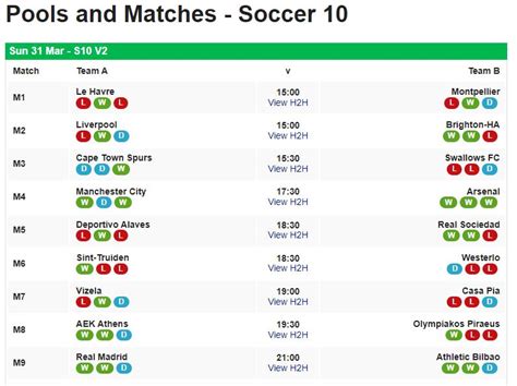 tab soccer 10 fixtures|Soccer 10 Fixtures .
